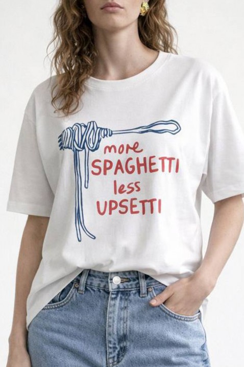 Тениска SPLAVINDA, Цвят: бял, IVET.BG - Твоят онлайн бутик.