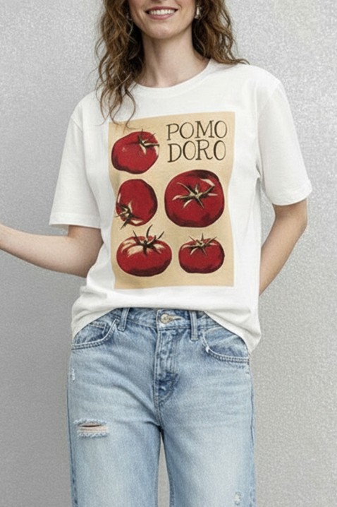 Тениска TOMILZA, Цвят: бял, IVET.BG - Твоят онлайн бутик.