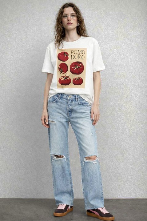 Тениска TOMILZA, Цвят: бял, IVET.BG - Твоят онлайн бутик.