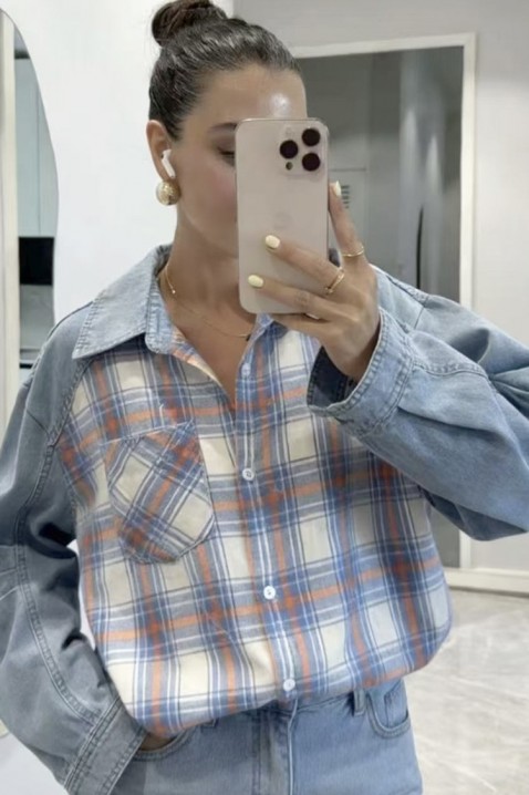 Дамска риза GREFOLZA, Цвят: светлосин, IVET.BG - Твоят онлайн бутик.