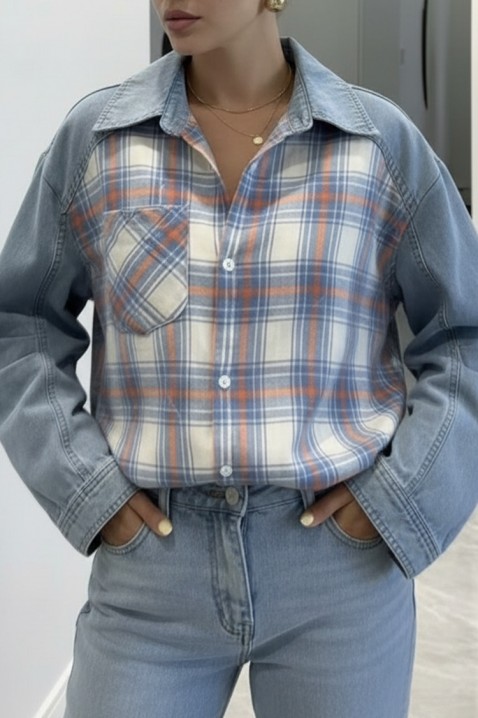 Дамска риза GREFOLZA, Цвят: светлосин, IVET.BG - Твоят онлайн бутик.