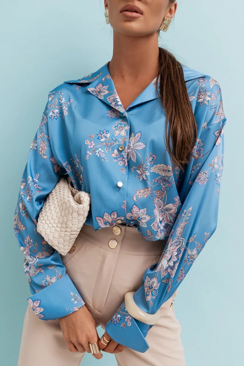 Дамска риза ILANZANA BLUE, Цвят: син, IVET.BG - Твоят онлайн бутик.