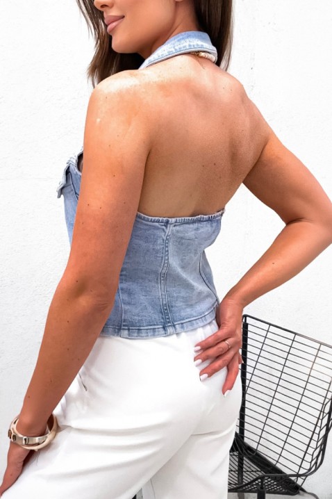 Топ OBLENZA, Цвят: светлосин, IVET.BG - Твоят онлайн бутик.