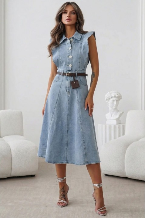 Рокля STILIYANA, Цвят: светлосин, IVET.BG - Твоят онлайн бутик.