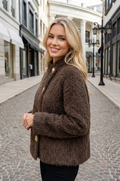 Палто LORDANA BROWN, Цвят: кафяв, IVET.BG - Твоят онлайн бутик.