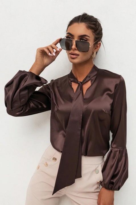 Дамска блуза GERZOLDA BROWN, Цвят: кафяв, IVET.BG - Твоят онлайн бутик.