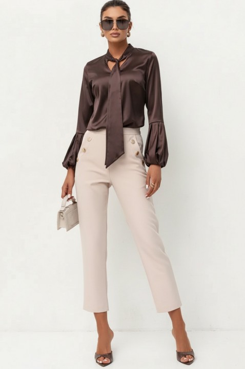 Дамска блуза GERZOLDA BROWN, Цвят: кафяв, IVET.BG - Твоят онлайн бутик.