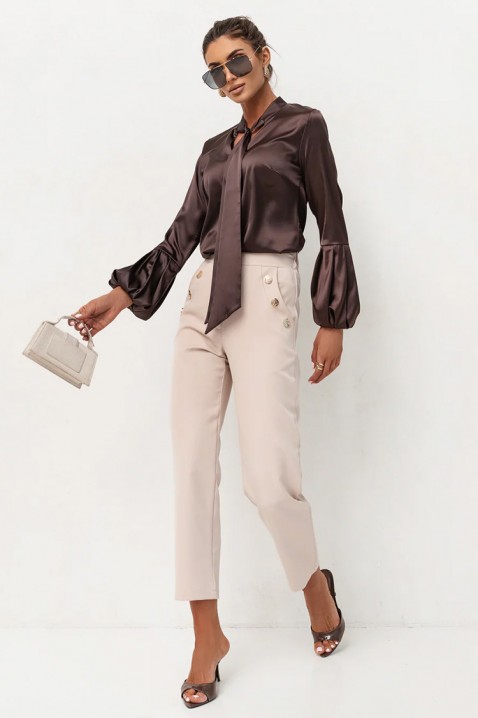 Дамска блуза GERZOLDA BROWN, Цвят: кафяв, IVET.BG - Твоят онлайн бутик.