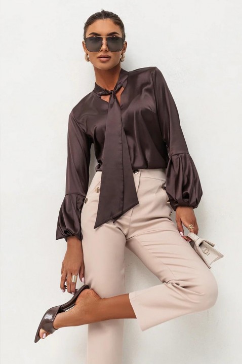 Дамска блуза GERZOLDA BROWN, Цвят: кафяв, IVET.BG - Твоят онлайн бутик.