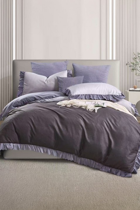 Спален комплект SIOGERY LILA 200x220 cm памук - 3 части, Цвят: лилав, IVET.BG - Твоят онлайн бутик.