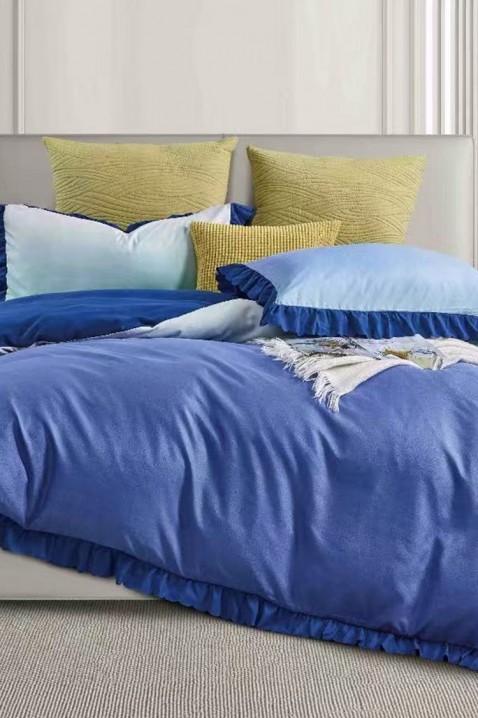 Спален комплект SIOGERY BLUE 200x220 cm памук - 3 части, Цвят: син, IVET.BG - Твоят онлайн бутик.