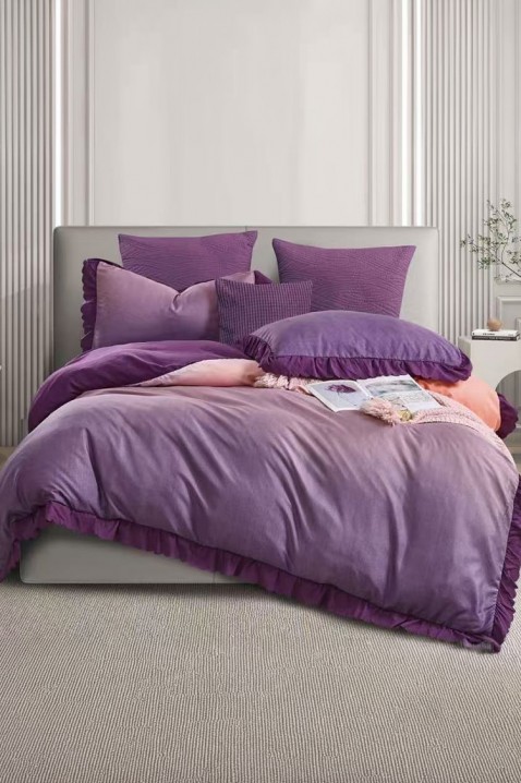 Спален комплект MIOGERY PURPLE 160x220 cm памук - 3 части, Цвят: виолетов, IVET.BG - Твоят онлайн бутик.