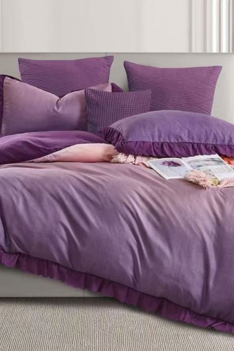 Спален комплект MIOGERY PURPLE 160x220 cm памук - 3 части, Цвят: виолетов, IVET.BG - Твоят онлайн бутик.