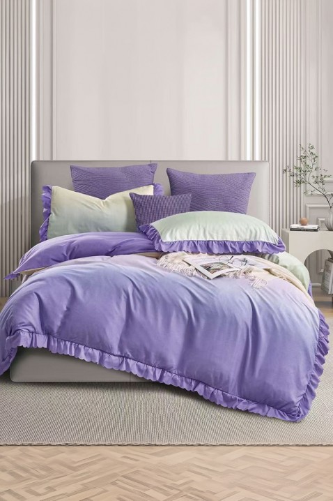 Спален комплект MIOGERY LILA 160x220 cm памук - 3 части, Цвят: лилав, IVET.BG - Твоят онлайн бутик.