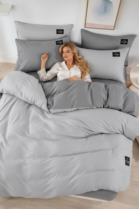 Спален комплект RONELMSY GREY 200x220 cm памук - 4 части, Цвят: сив, IVET.BG - Твоят онлайн бутик.