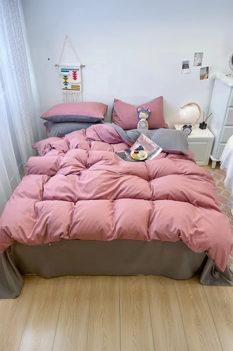 Спален комплект RONELMSY PINK 200x220 cm памук - 4 части, Цвят: розов, IVET.BG - Твоят онлайн бутик.