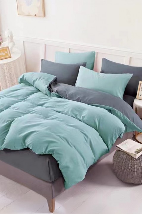 Спален комплект TRENILMY SKY 160x220 cm памук - 3 части, Цвят: светлосин, IVET.BG - Твоят онлайн бутик.