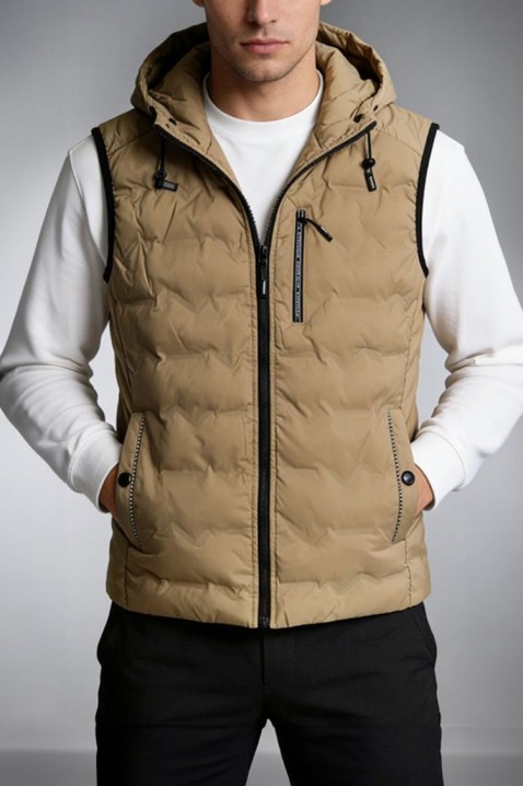 Мъжки елек RIKTOZ, Цвят: беж, IVET.BG - Твоят онлайн бутик.