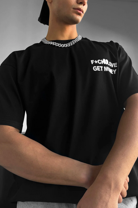 Мъжка тениска FRONZO BLACK, Цвят: черен, IVET.BG - Твоят онлайн бутик.