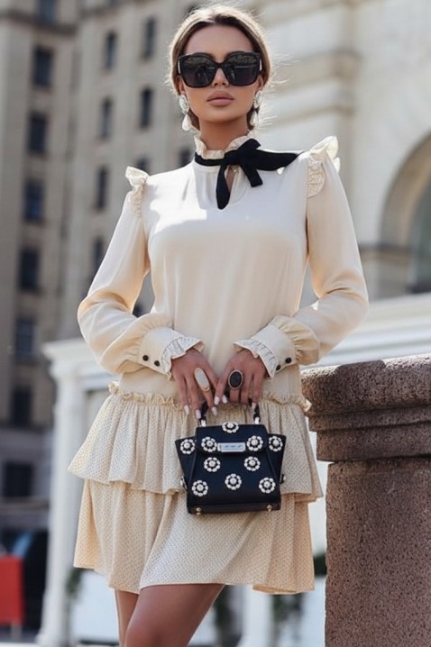 Рокля VLODELZA, Цвят: екрю, IVET.BG - Твоят онлайн бутик.