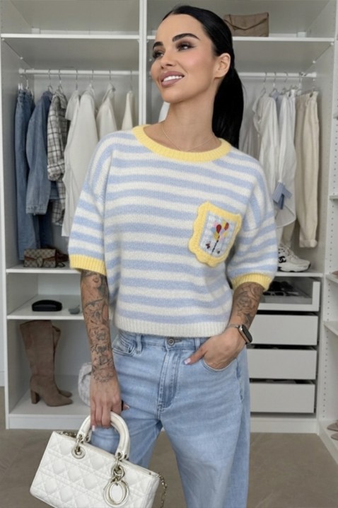 Пуловер PLOLELONDA SKY, Цвят: светлосин, IVET.BG - Твоят онлайн бутик.