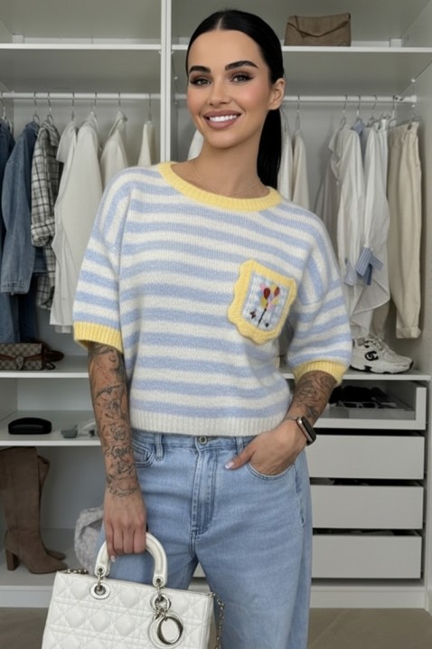 Пуловер PLOLELONDA SKY, Цвят: светлосин, IVET.BG - Твоят онлайн бутик.