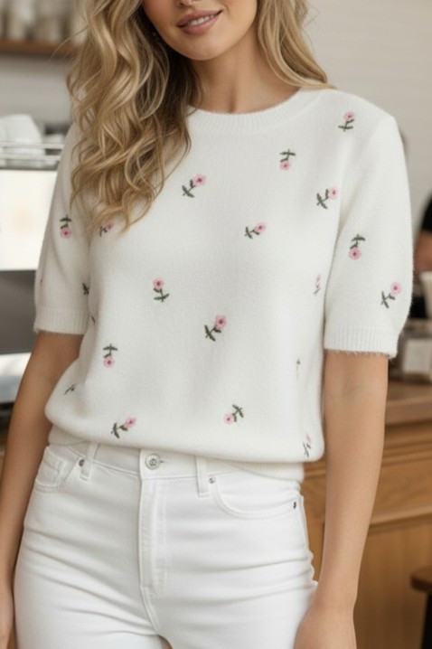 Пуловер BENTONZA WHITE, Цвят: бял, IVET.BG - Твоят онлайн бутик.