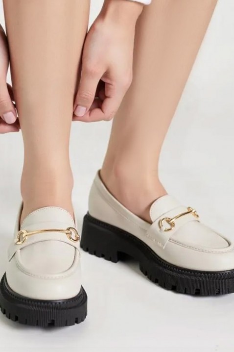 Дамски мокасини KSIOVERLA ECRU, Цвят: екрю, IVET.BG - Твоят онлайн бутик.