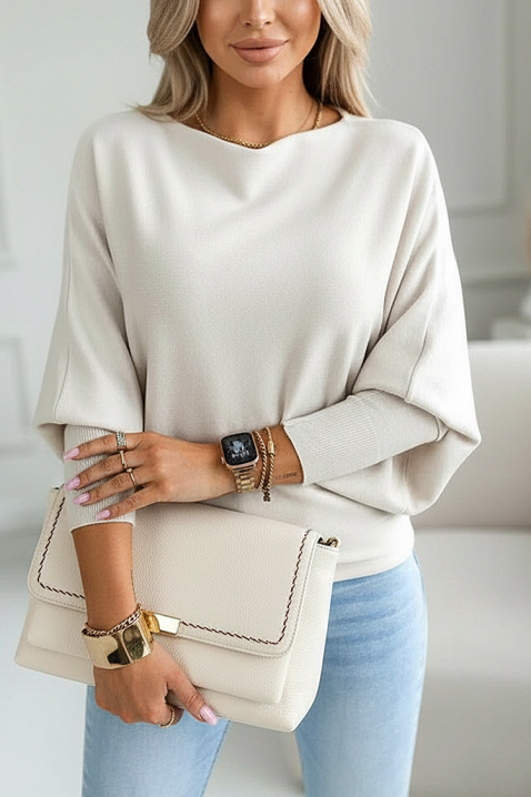 Дамска блуза GLIMONZA ECRU, Цвят: екрю, IVET.BG - Твоят онлайн бутик.