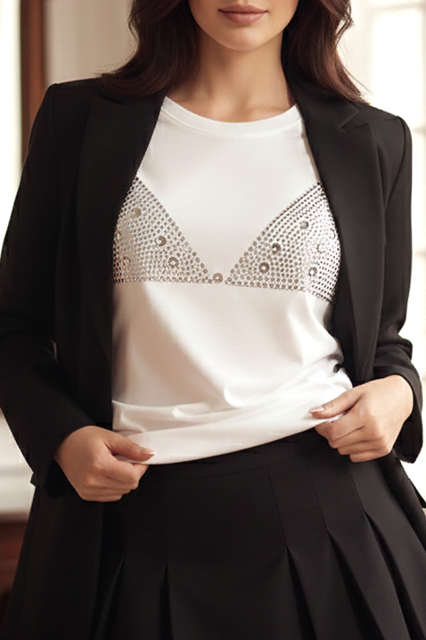 Тениска BOJANA, Цвят: бял, IVET.BG - Твоят онлайн бутик.