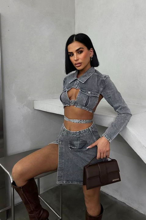 Комплект DENIMOLZA, Цвят: графит, IVET.BG - Твоят онлайн бутик.