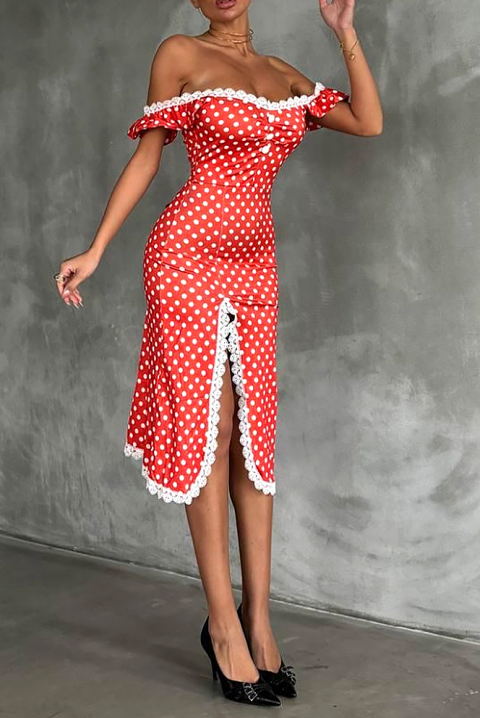 Рокля MREVILDA, Цвят: червен, IVET.BG - Твоят онлайн бутик.