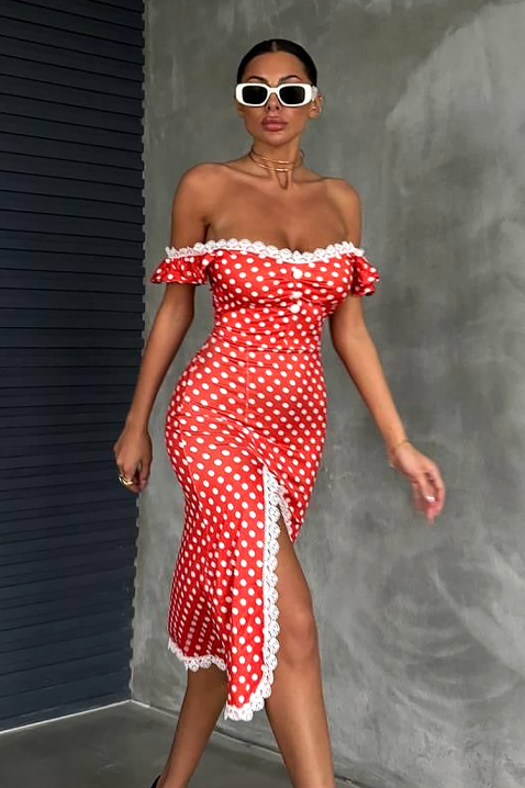 Рокля MREVILDA, Цвят: червен, IVET.BG - Твоят онлайн бутик.