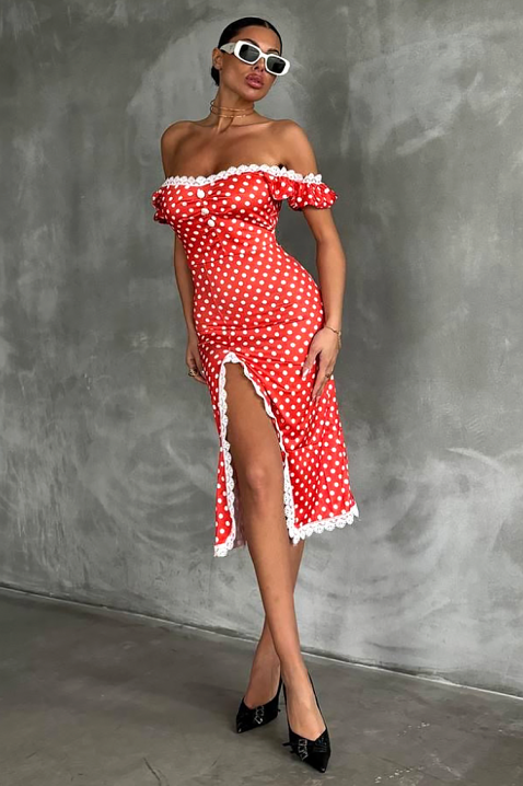 Рокля MREVILDA, Цвят: червен, IVET.BG - Твоят онлайн бутик.