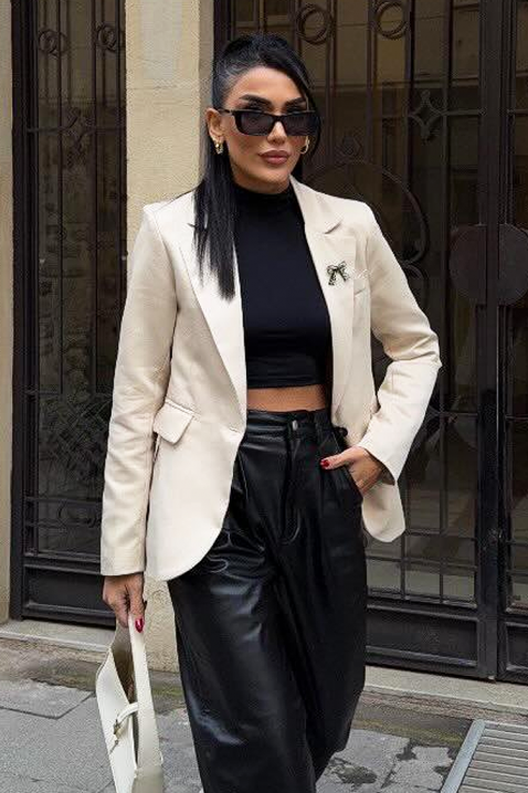 Сако FILILONDA, Цвят: екрю, IVET.BG - Твоят онлайн бутик.