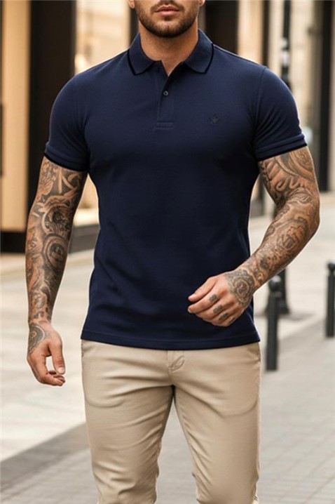 Мъжка тениска MORIFO NAVY, Цвят: тъмносин, IVET.BG - Твоят онлайн бутик.