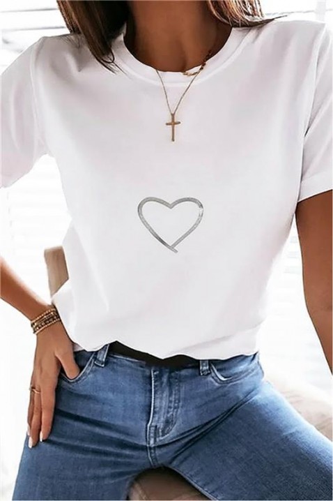 Тениска BREFOLZA, Цвят: бял, IVET.BG - Твоят онлайн бутик.