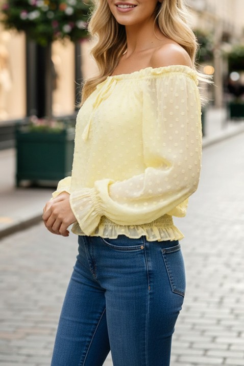 Дамска блуза SIVELZA YELLOW, Цвят: жълт, IVET.BG - Твоят онлайн бутик.