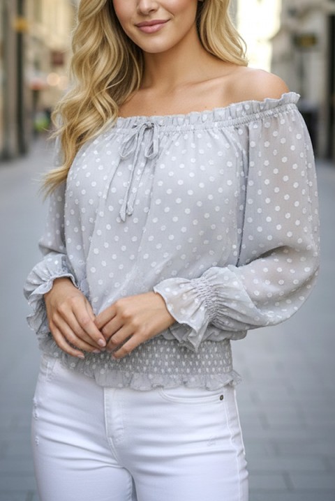 Дамска блуза SIVELZA GREY, Цвят: сив, IVET.BG - Твоят онлайн бутик.