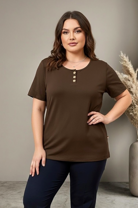 Тениска SILORZA BROWN, Цвят: кафяв, IVET.BG - Твоят онлайн бутик.