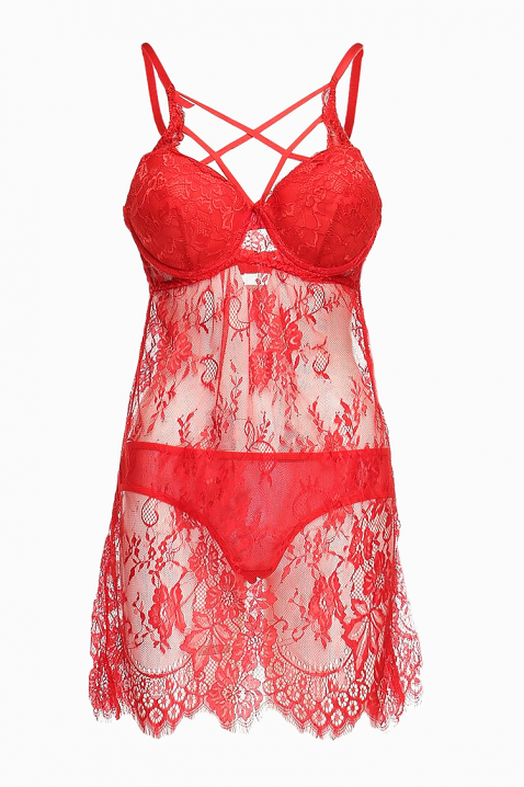 Нощница GIANNA, Цвят: червен, IVET.BG - Твоят онлайн бутик.