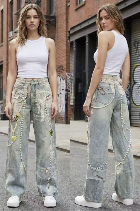 Дънки PRESLOVELA, Цвят: светлосив, IVET.BG - Твоят онлайн бутик.