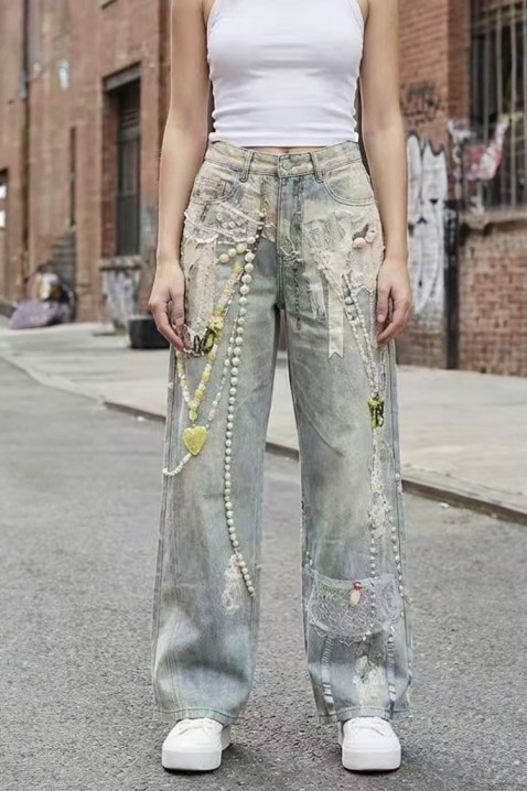 Дънки PRESLOVELA, Цвят: светлосив, IVET.BG - Твоят онлайн бутик.