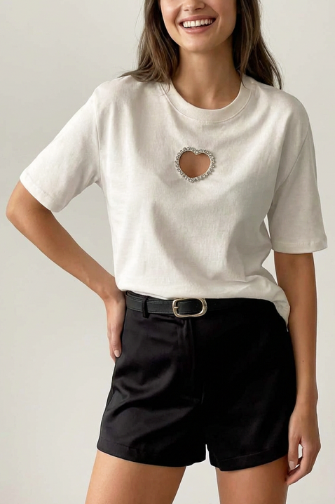 Тениска ZOLVINA WHITE, Цвят: бял, IVET.BG - Твоят онлайн бутик.