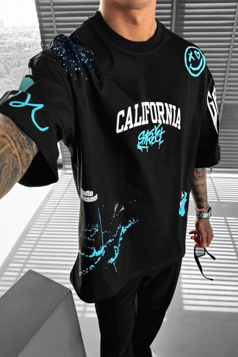 Мъжка тениска LARGONZO BLACK, Цвят: черен, IVET.BG - Твоят онлайн бутик.