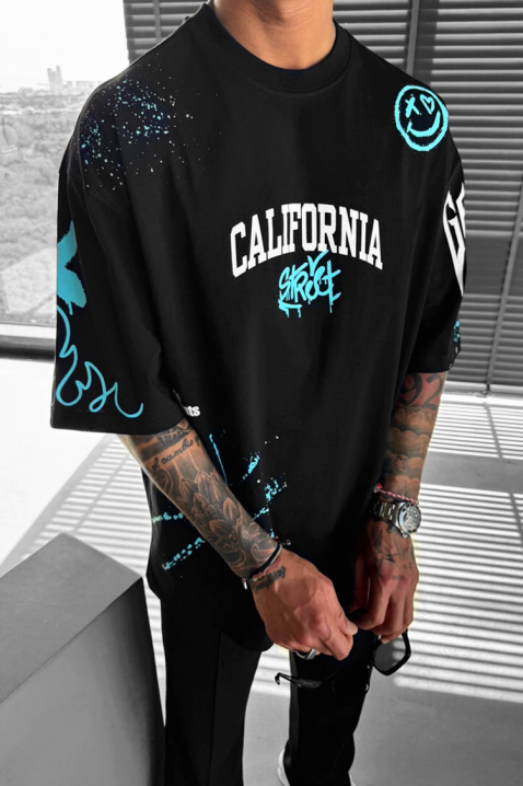 Мъжка тениска LARGONZO BLACK, Цвят: черен, IVET.BG - Твоят онлайн бутик.