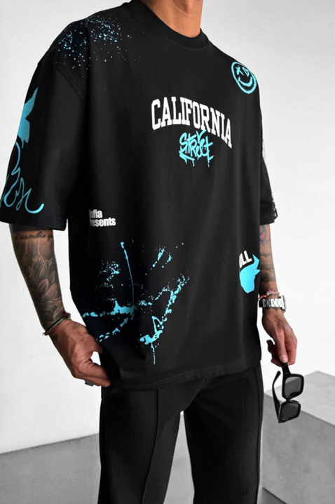 Мъжка тениска LARGONZO BLACK, Цвят: черен, IVET.BG - Твоят онлайн бутик.