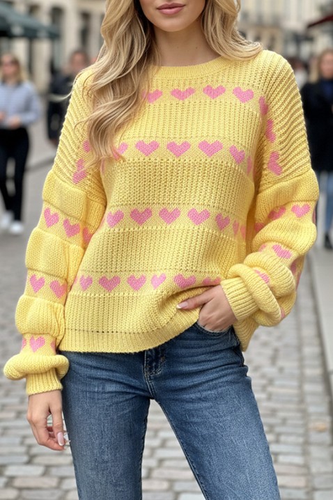 Пуловер ANDGELZA YELLOW, Цвят: жълт, IVET.BG - Твоят онлайн бутик.