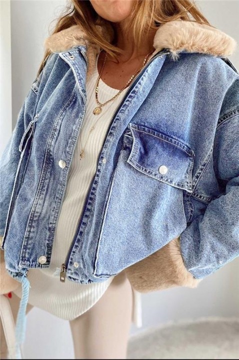 Дънково яке MINONZA, Цвят: син, IVET.BG - Твоят онлайн бутик.