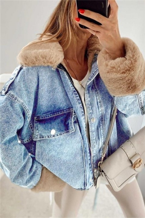 Дънково яке MINONZA, Цвят: син, IVET.BG - Твоят онлайн бутик.